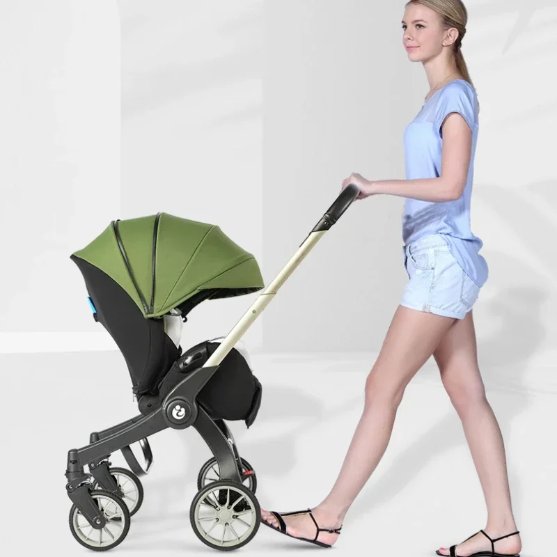 4-in-1 baby two-way stroller Multifunctional newborn baby stroller 3in1 Foldable Basket type seat