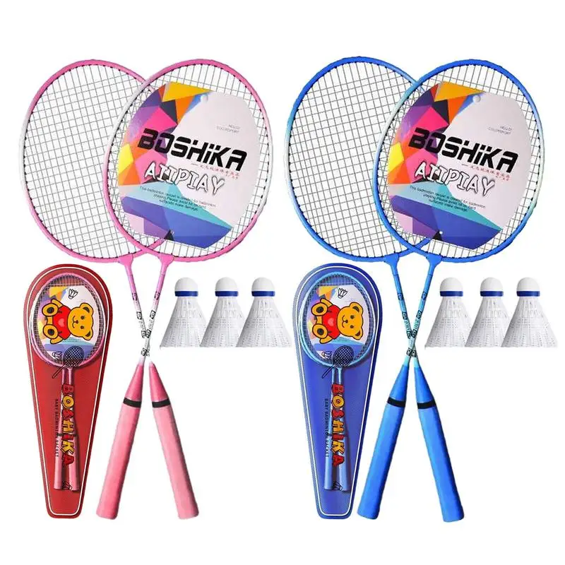 

Badminton Racquet 1 Pair Lightweight Backyard Games Badminton With Carrying Bag And 3 Badminton Balls Team Sports Equipment For