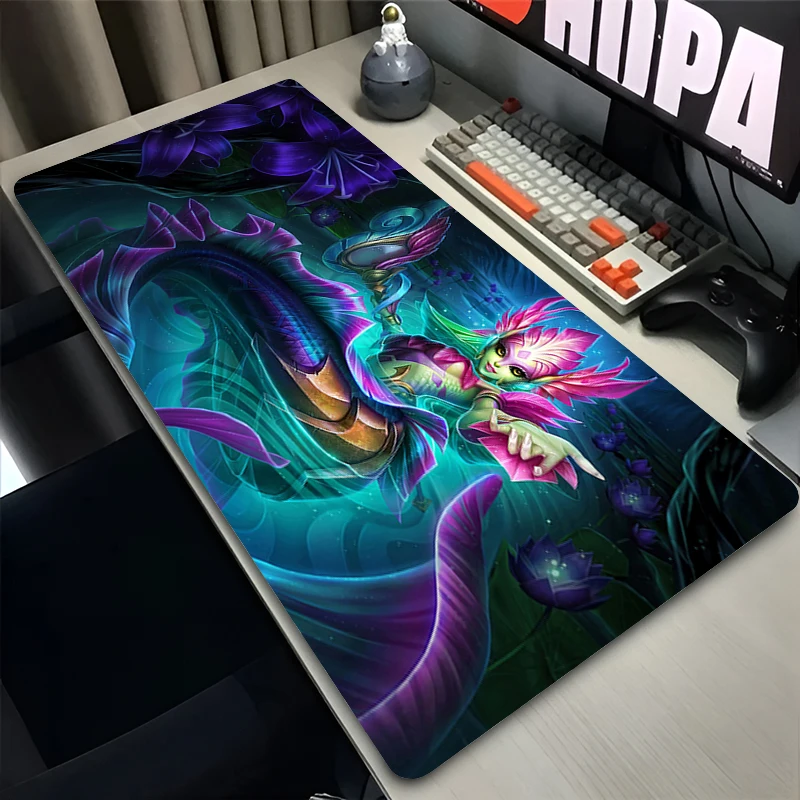 Mouse Pad Laptop Anime Extended Desktop Mat Computer Gamer Mousepad PC Gaming Accessories L-league of Legends Nami Keyboard Pad