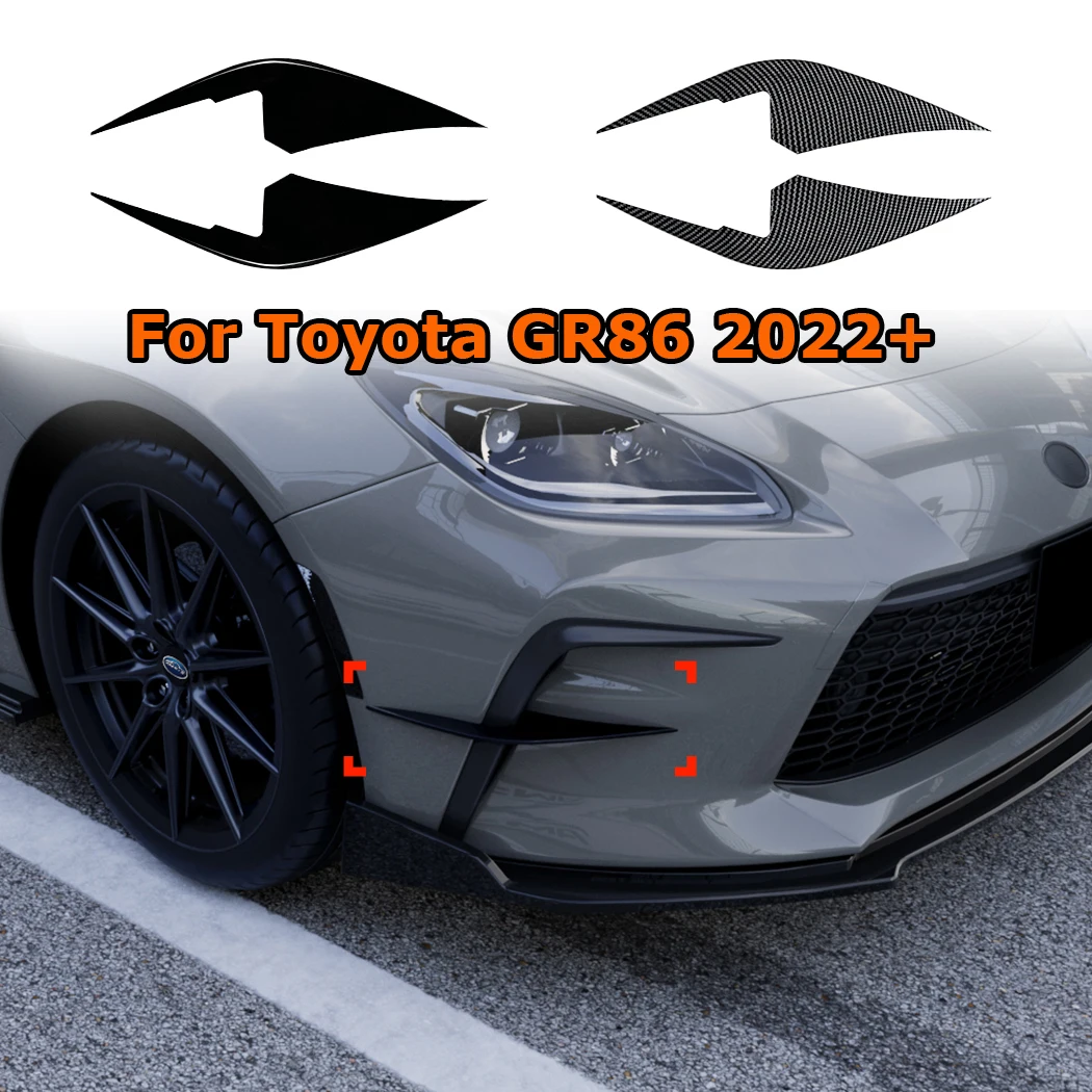 Car Front Bumper Trim Lip Spoiler For Toyota GR86 2022+ Front Bumper Trim Lip Spoiler Stickers Fender Canards Black