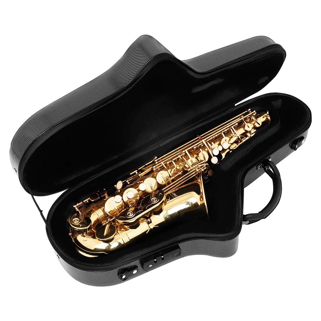 M MBAT Alto Saxophone Bag Hard Case Board Zipper Adjustable Strap For Alto Saxophone Sax Case Fiberglass Hardshell Saxophone
