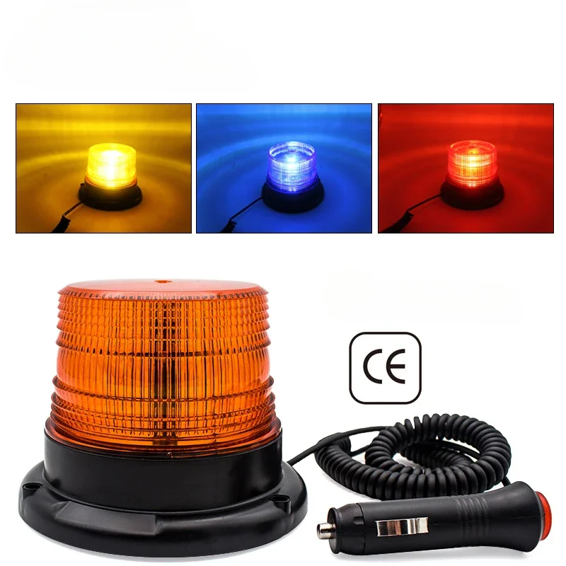 Luz estroboscópica de emergencia para coche, intermitente giratorio, faro LED amarillo, azul, rojo, luz de advertencia