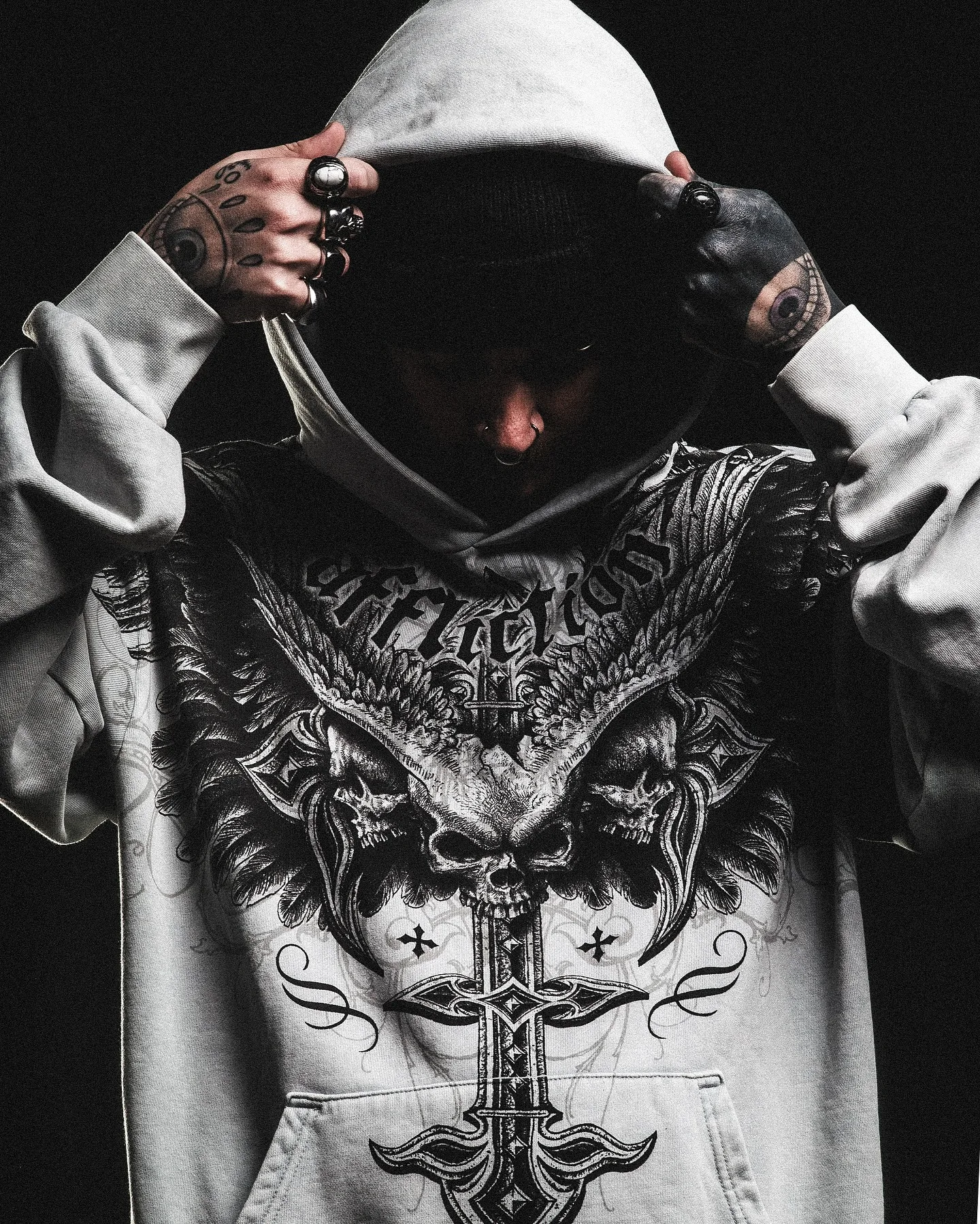 

Vintage Hip Hop Skull Printing Oversized Hoodies Women Y2k Fashion Zipper Sweater Couples Grunge Harajuku Gothic Tops