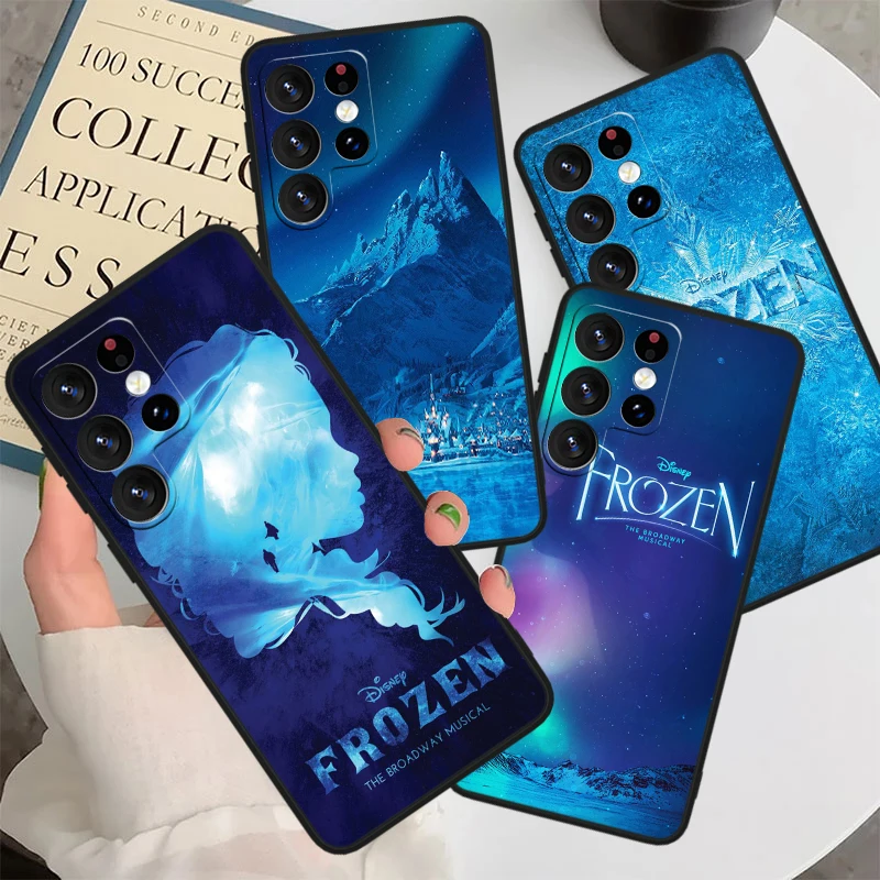 

Disney Queen Elsa Cool For Samsung S24 S23 S22 S21 S20 FE S10e S10 S9 Ultra Plus Plus Soft Silicone Black Phone Case