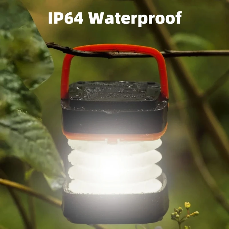 Camping Lantern Foldable Rechargeable Lamp Waterproof Flashlight Portable Power Bank Tent Fishing Travel Camping Light