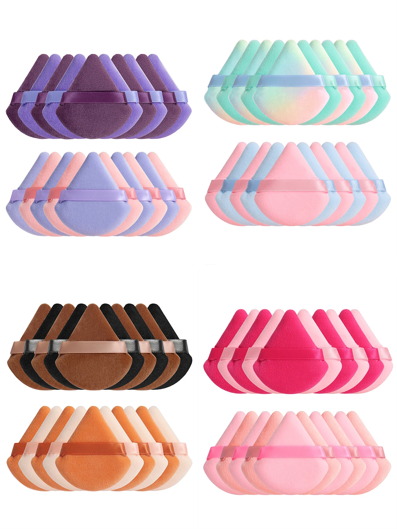 Triangular Powder Puff 20-40Pcs Is Used to Apply Loose Powder and Gently Press It onto the Face to Achieve a Setting Effect