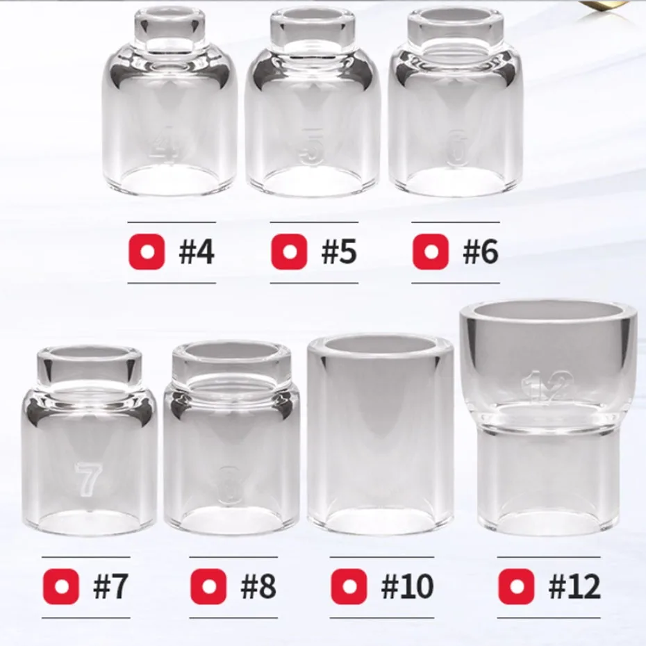 لحام قوس الأرجون فوهة السيراميك الشفاف فوهة البندقية كم سميك غطاء زجاجي مقاوم لدرجات الحرارة العالية wp17/18/26