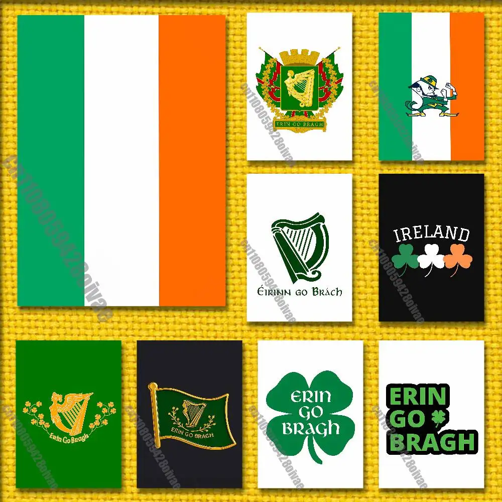 

Irish Harp Erin Go Bragh Ireland Flag Poster Sticker Suitable For Home Decoration 10x15cm Self-adhesive Gifts Playbill Case