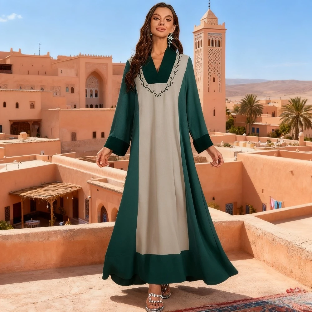 Eid Maroc Robe Maxi femmes musulmanes Abaya dubaï Abayas dubaï turquie robes de soirée caftan Robe Longue robes Largos