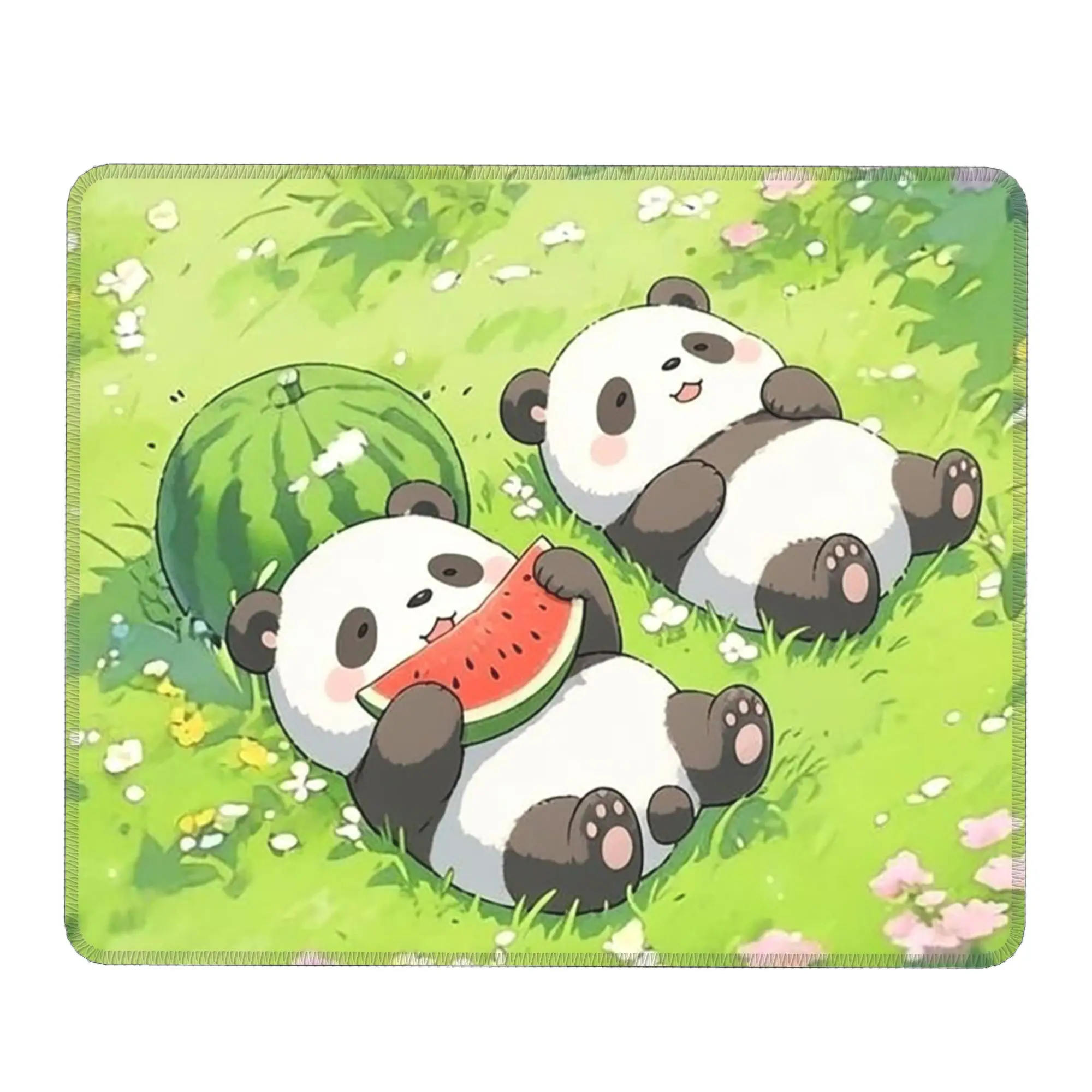 Adorable Panda Lying On The Grass Mouse Pad Computer Keyboard Mouse Mat Gaming PC Laptop Desk Mat Office Accessories Table Mats