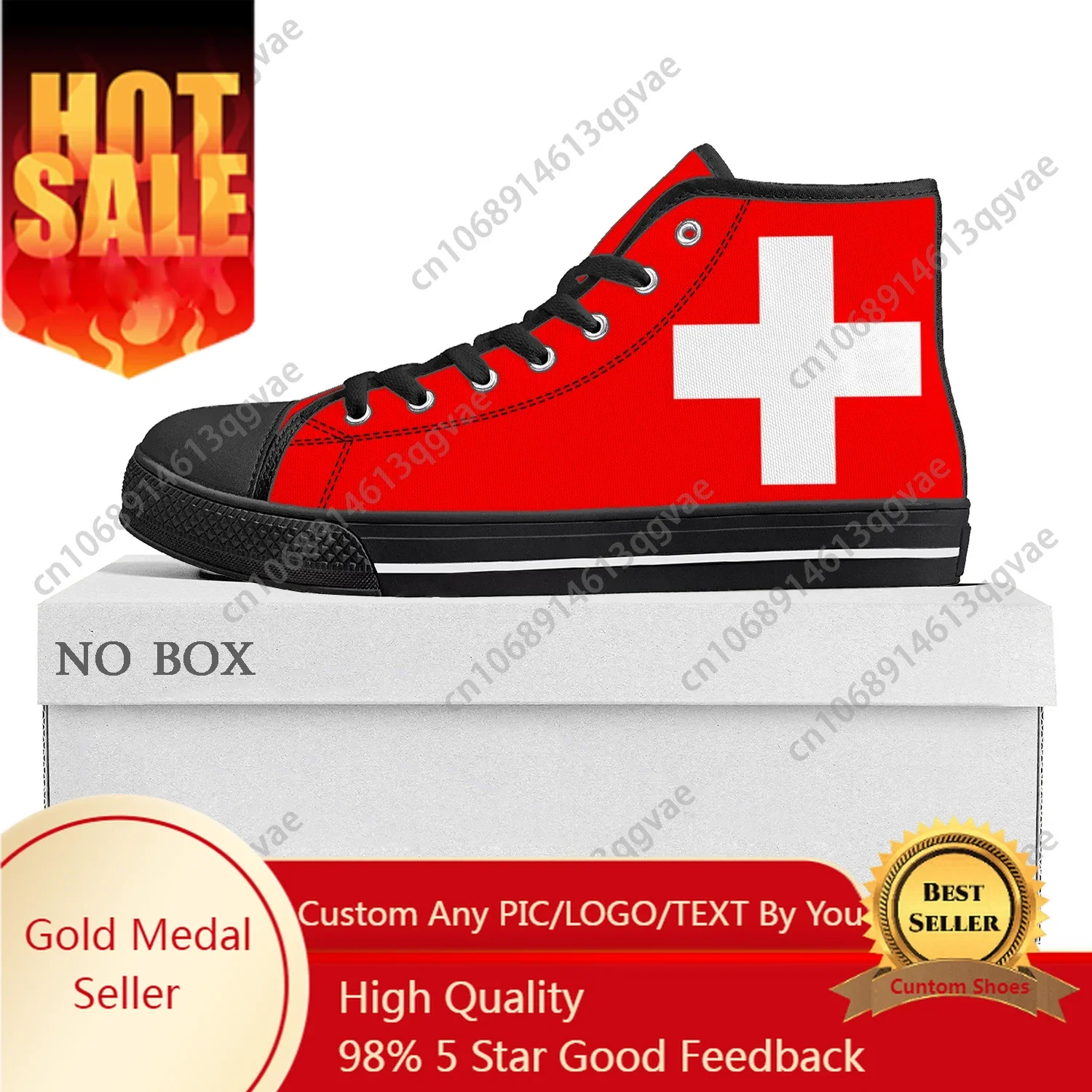 

Swiss Flag High Top High Quality Sneakers Mens Womens Teenager Canvas Sneaker Switzerland Casual Couple Shoes Custom Shoe