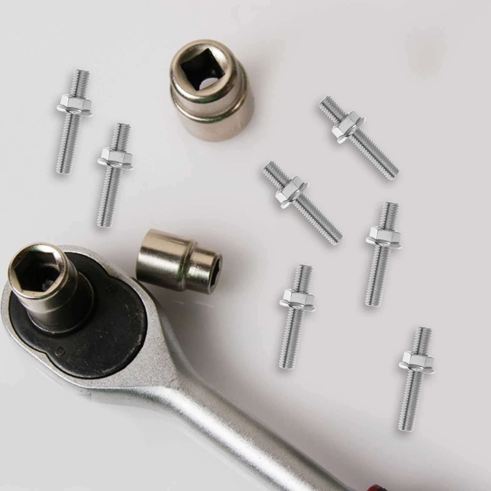 

Stainless Steel Exhaust Manifold Bolts Repair Kit Compatible For 4.6L 5.4L Engines Heavy Duty Fixing Hardware Leakproof