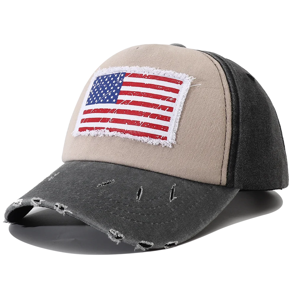 2023 New Designer USA Flag Embroidered Baseball Cap Bone Masculino Vintage 5 Panel Snapback Hats for Women Men Casquette Homme