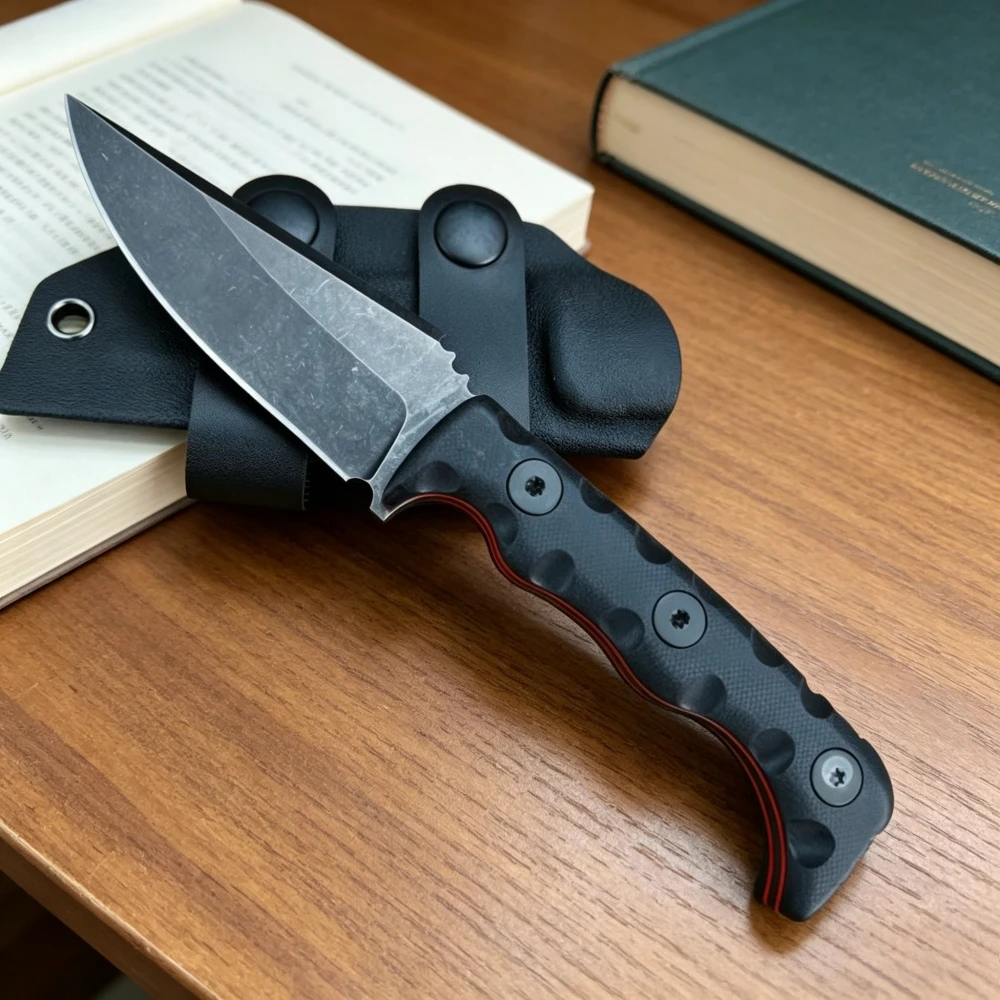 

Travel Essential Portable Straight Knife with Sheath 003 Ergonomic Design Festival Preferred Outdoor Hiking Knives Fishing Tools