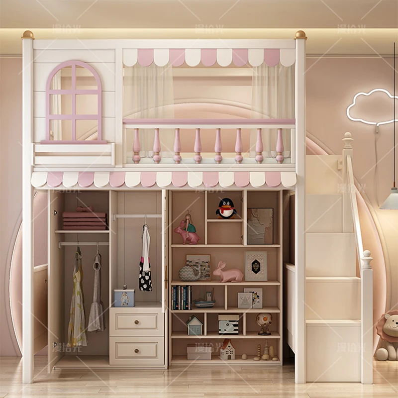 Luxury Children Beds Princess Storage Multifunctional Baby Children Beds Bedroom Camas Infantiles Kids Bed Set Furniture BL50CB