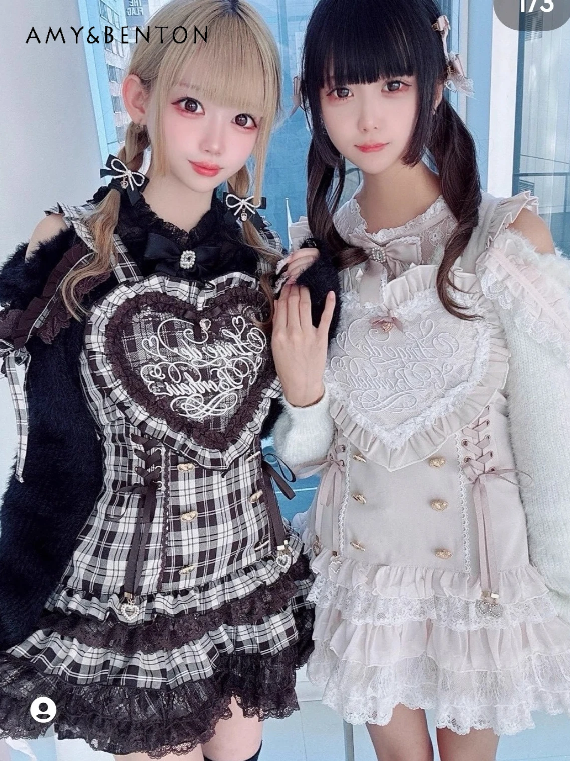 

Liz, новый японский стиль, милое сердце, вышивка, JSK, комплекты принцессы, женские милые тонкие мини-платья с бантом и рюшами, шорты, комплект из двух предметов