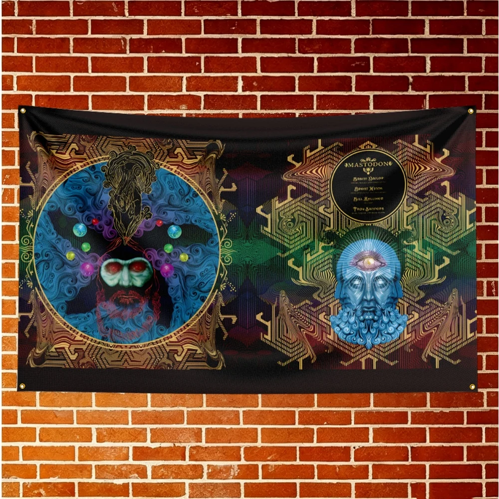 Mastodon Music Flag Banner For Fan Cave Watch Party Tailgate Gathering Indoor Outdoor Backyard Home Festival Ornament Supply