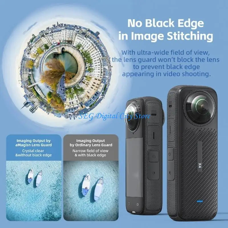 

U75B Lens Shield Quick Install Lens Cover Lens Guard for 360 Camera Scratch and Impacts Resistant
