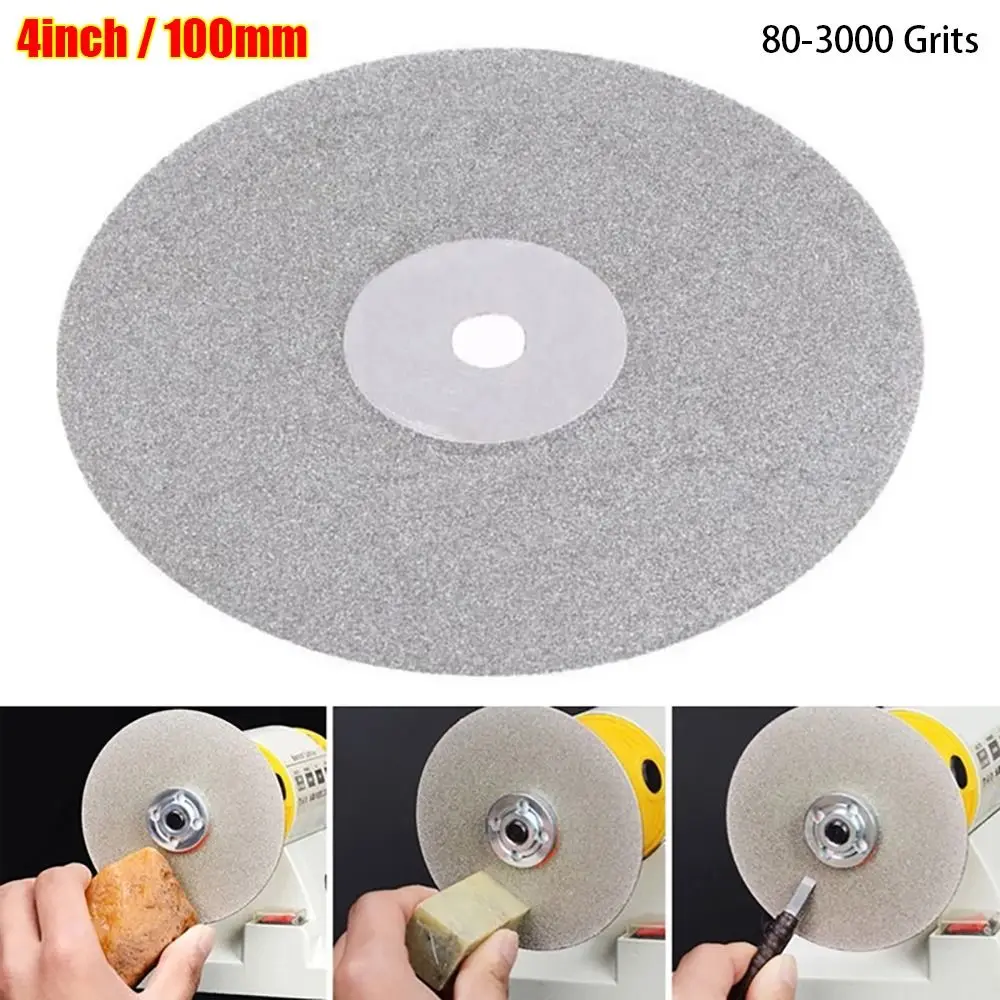 1Pcs Diamond Coated Diamond Grinding Disc 80-3000Grit 4inch 100mm Grinding Wheels Abrasive Disc Woodworking Tool