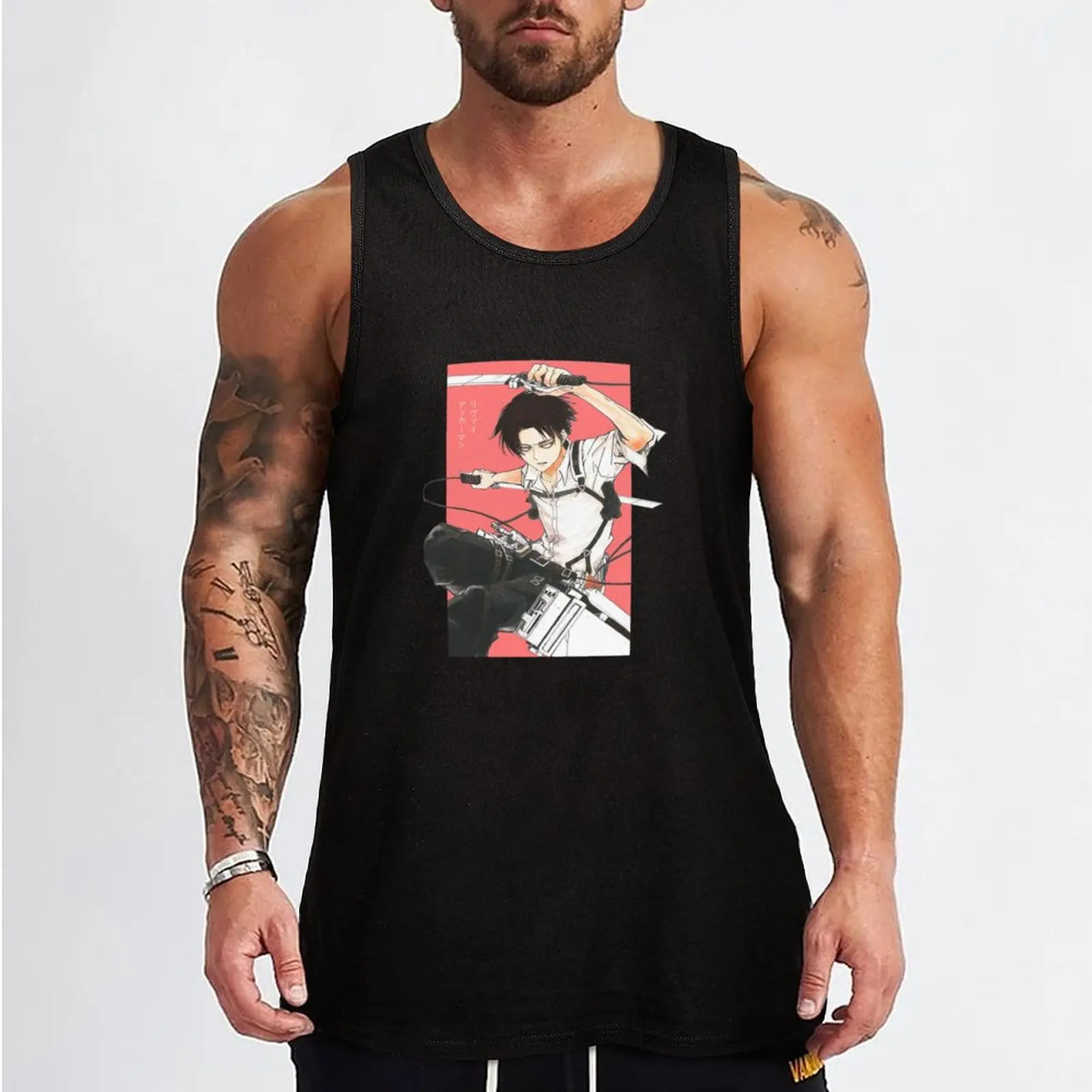 Levi Ackerman Tank Top T-shirt man summer clothes man 2024