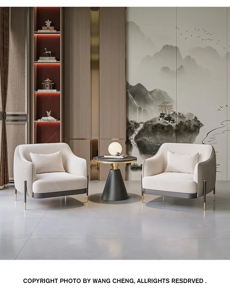QQNew Chinese-style Hotel Sales Office Reception Sofa Modern Light Luxury Club Table And Chair Combination Card Seat Sofa