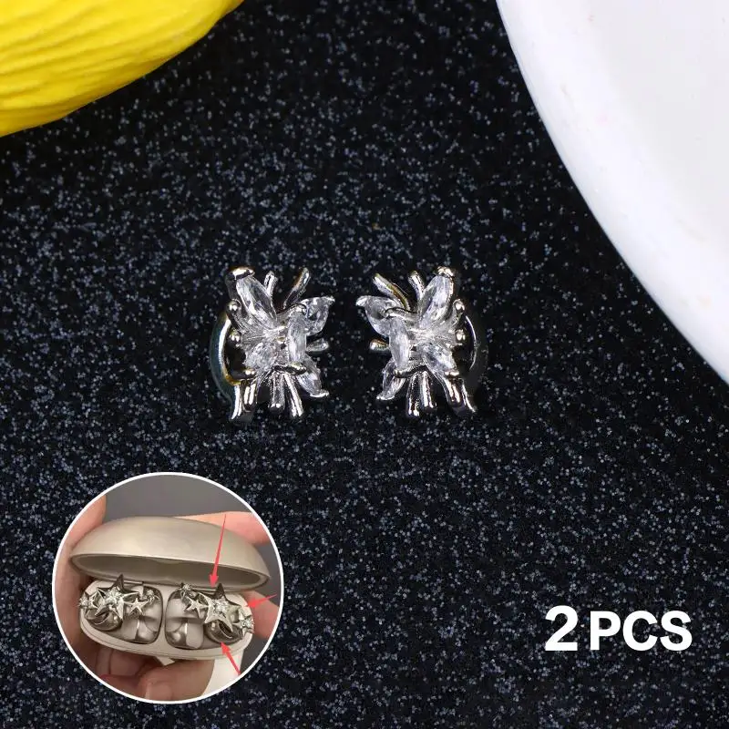 2PCS Personalized Freeclip Blings Ear-Clip Accessories Earphone Earbuds Jewelry Little Star Earphone Rhinestone Buckle