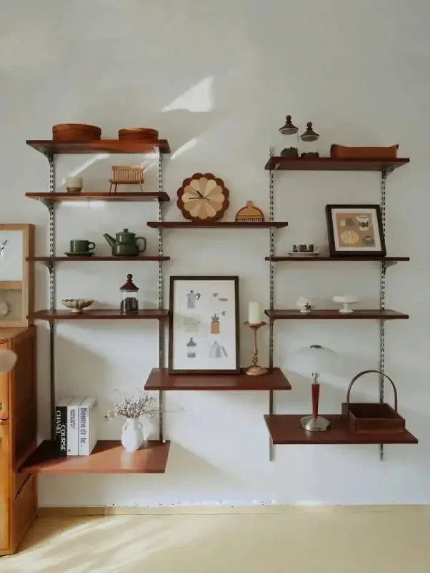 Track Bookshelf Simple Multi-layer Display Shelf Adjustable Wall-mounted Display Shelf Medium Ancient Wall Shelf