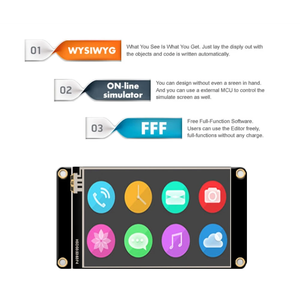 LCD Press Screen for Nextion NX4832K035 HMI USRT TFT LCD 3.5-Inch Human Interface Enhanced Module