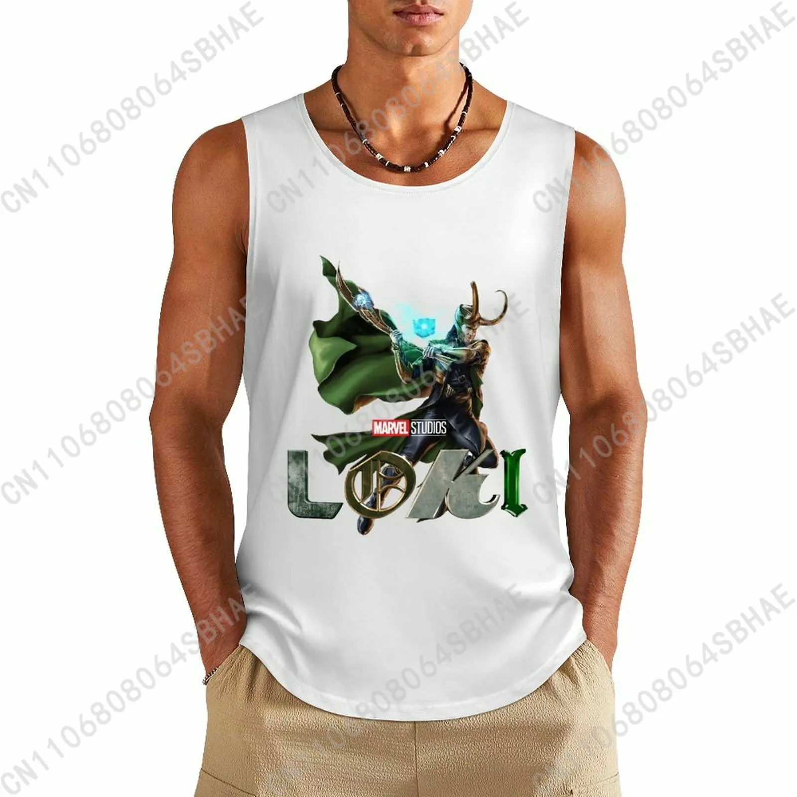 Marvel Loki Custom Pattern Mens Cotton Tank Top Cotton Sleeveless Shirt Men Undershirt Personalized Gifts Cosplay