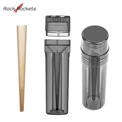 R&R 3 IN 1 Tobacco Crusher with Paper Storage Horn Tube Cigarette Filler Kit Protable Grass Ginder for Smoking Accessories Gifts