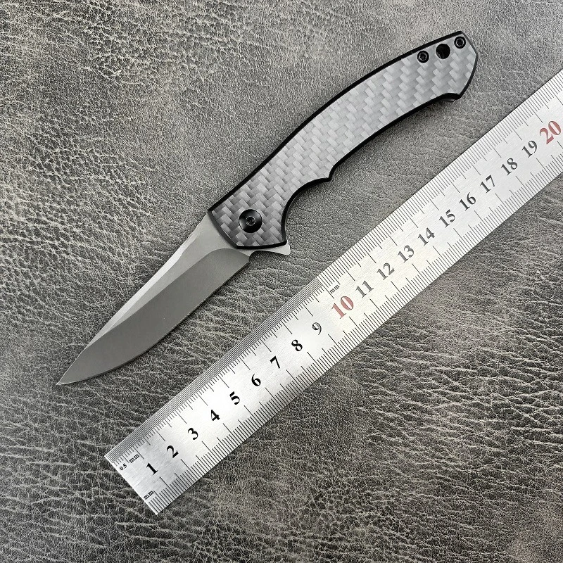 

Z0450 Folding Pocket Outdoor Camping Survival Tactical Knife 440C Blade Carbon Fibre Handle Portable Fruit Knives EDC Tools
