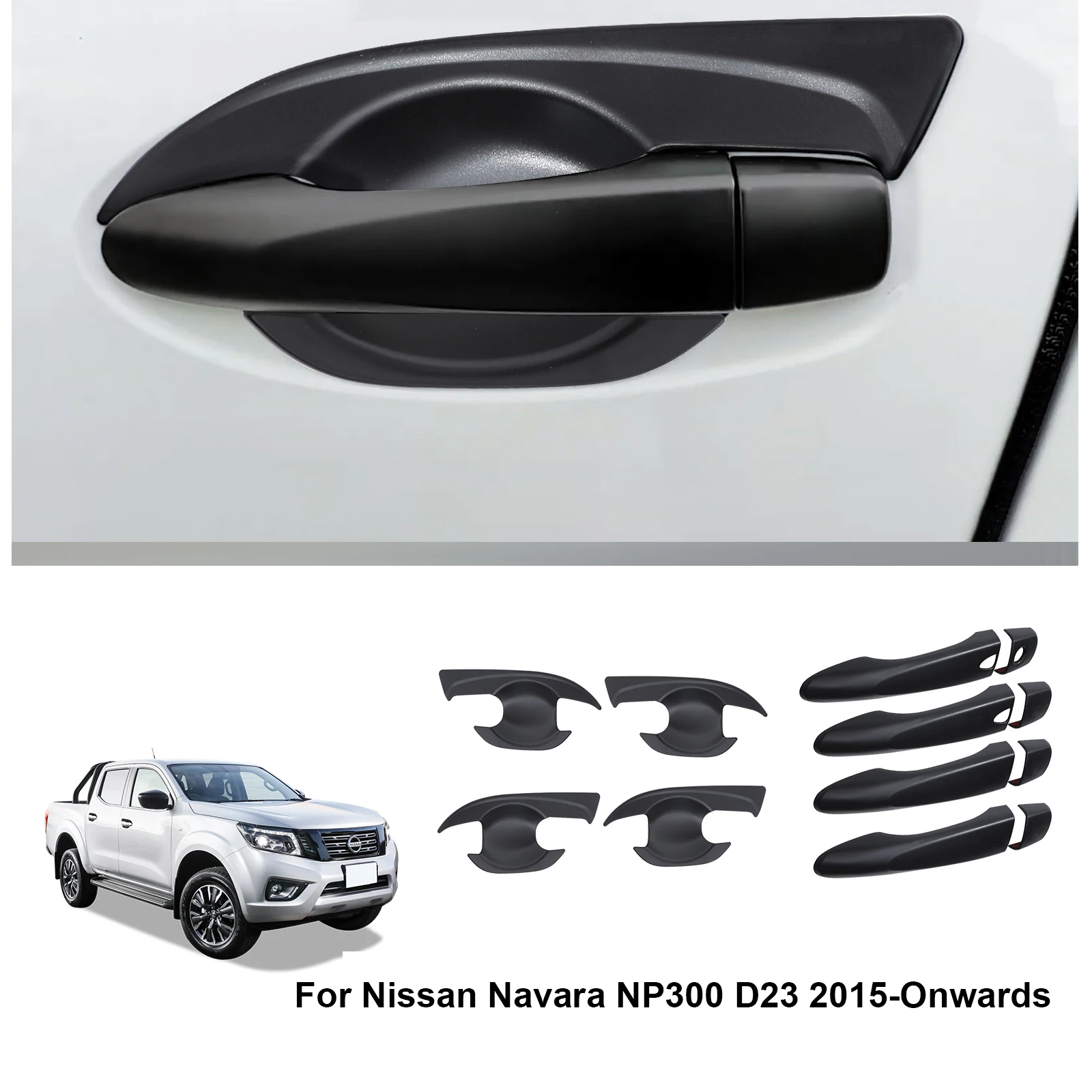 

Для Nissan Navara NP300 2015-2025 ST SL 4 шт. крышка ручки боковой двери автомобильные аксессуары чаша вставка царапины накладки накладка пикап багажник