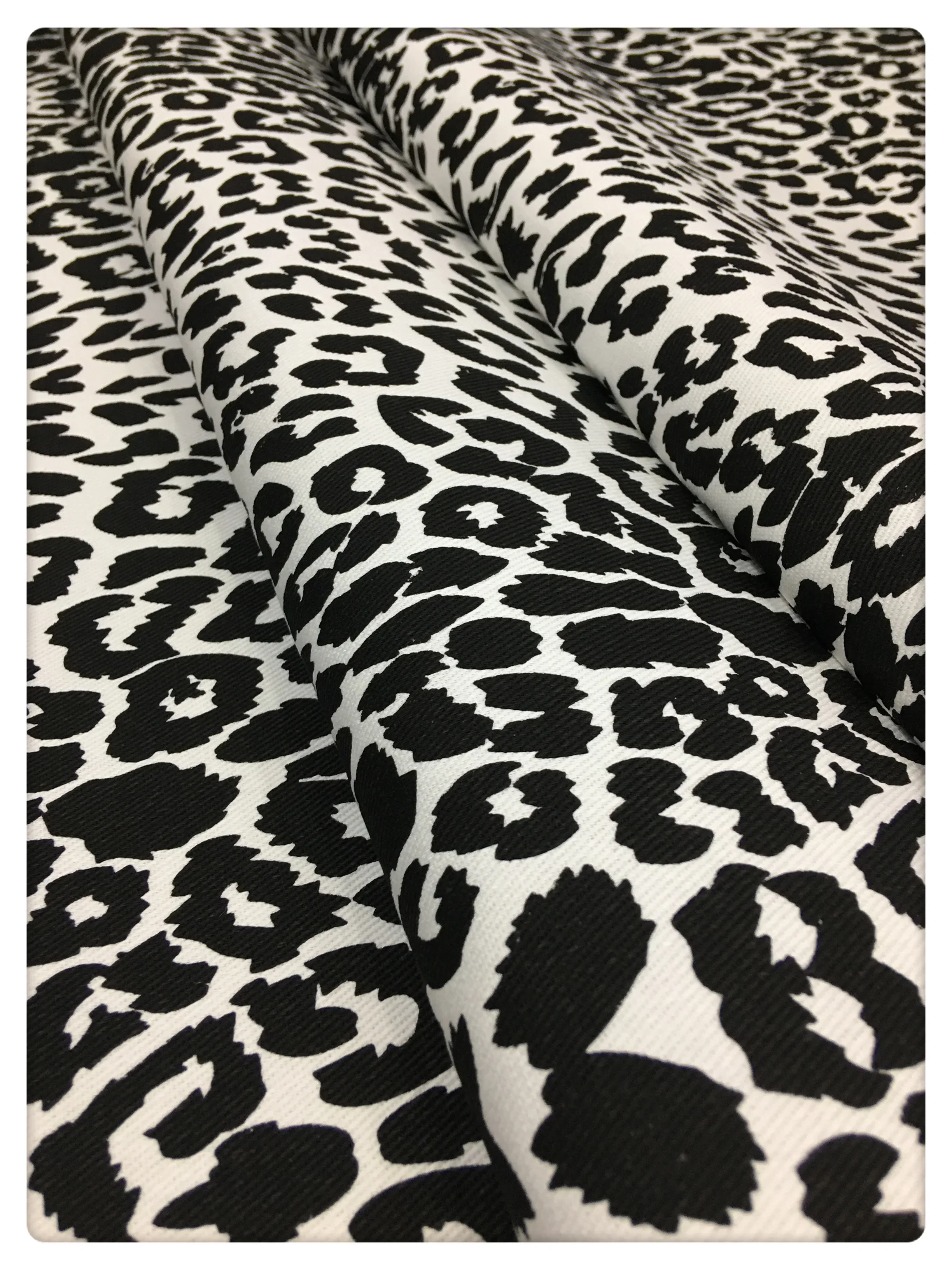 Cotton Wash Jeans Fabric By The Meter for Skirts Coats Sewing Thickened Leopard Print Denim Cloth Soft Skin-friendly Breathable