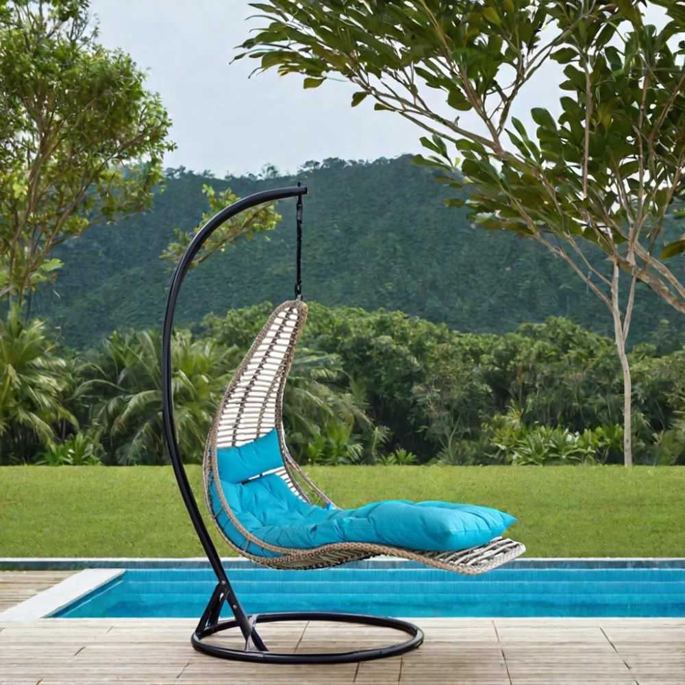 Professional Egg Chair Rattan Wicker Outdoor Leisure Hammock Single Seater Patio Swings Egg Chair