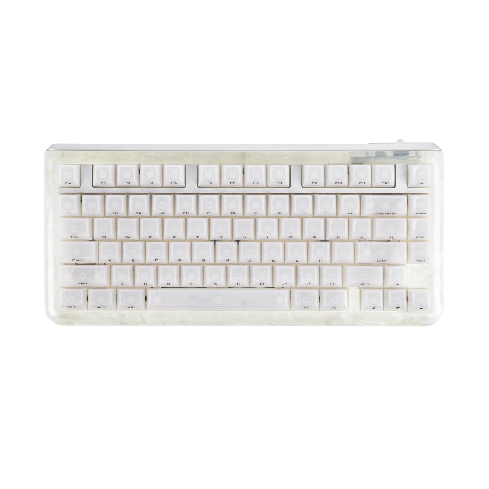 

KiiBOOM Jade75 QMK/VIA 75% Hot-Swap Tray-Mounted Wired/BT/2.4GHz Wireless CNC+UV Resin Molding Mechanical Keyboard RGB Backlight