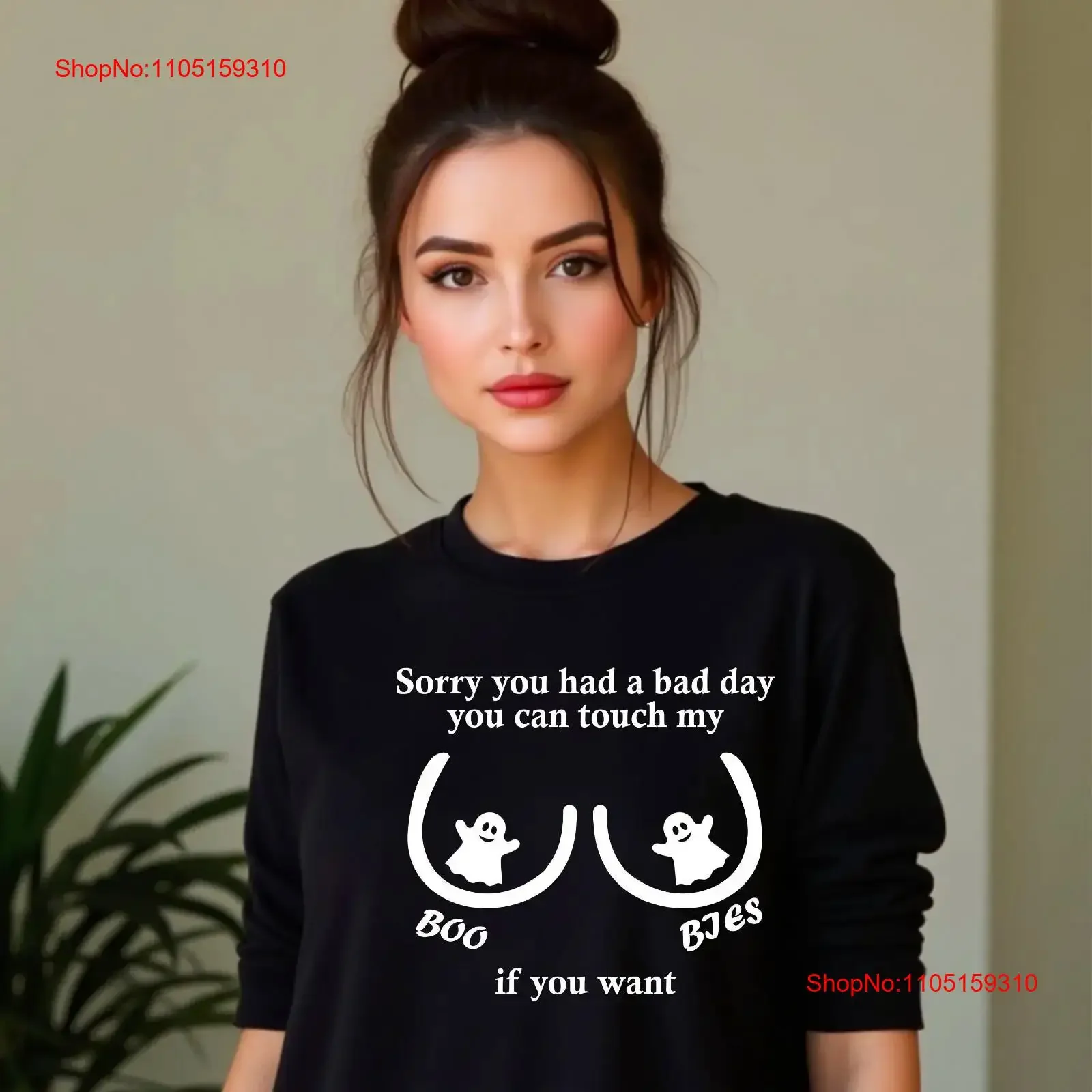 آسف لقد كان لديك يومًا سيءًا يمكن لمس My Boo Bies إذا تي شيرت علوي عتيق برسومات مغسولة ملابس مصممة ممتدة