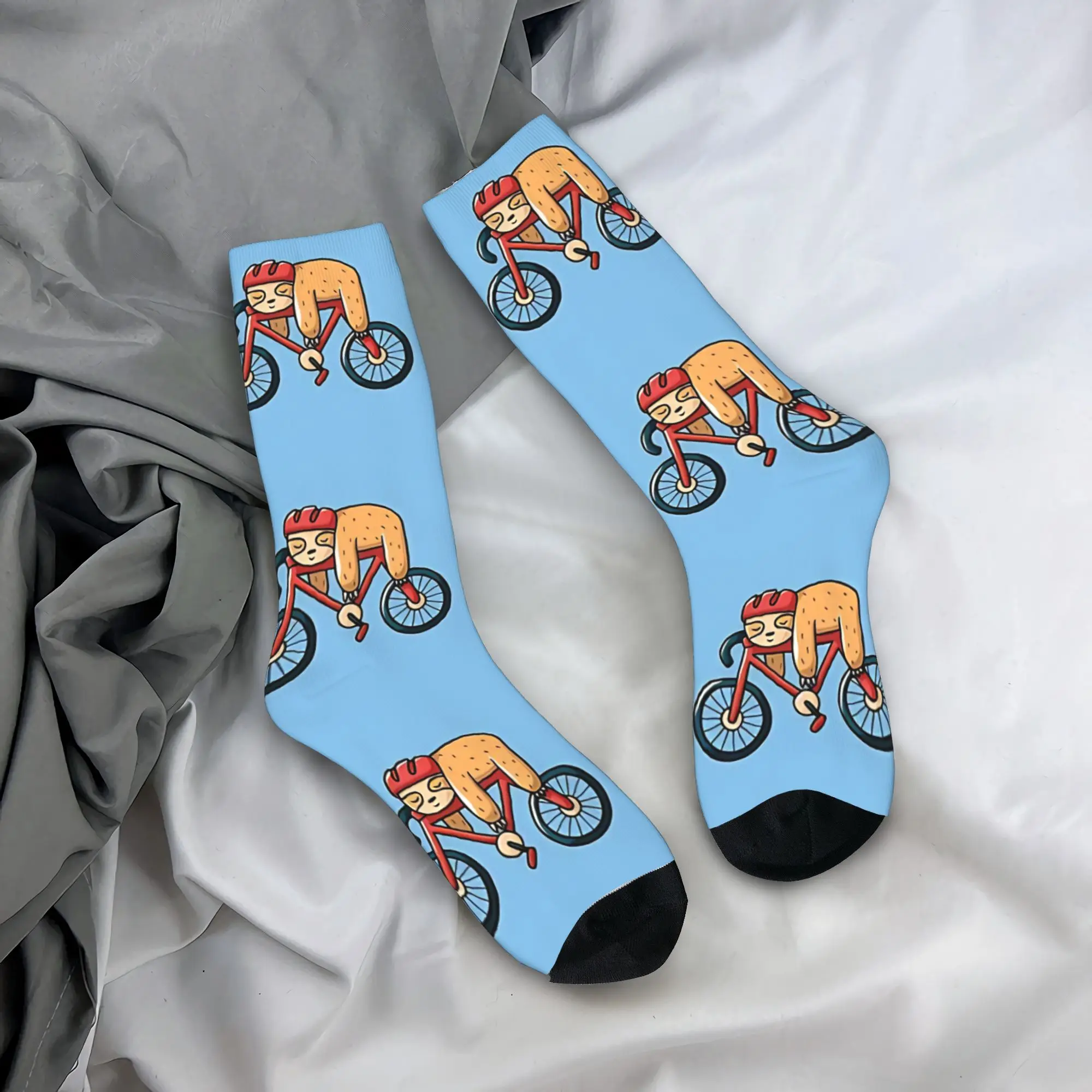 Sleeping Sloth With Bicycle  Socks  Design Stockings Anti Skid Adults Men Socks High Quality Winter Kawaii Climbing Socks