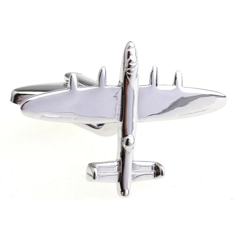 Metallic Silver Space Fighter Cufflinks Men's Shirt Suit Cufflinks