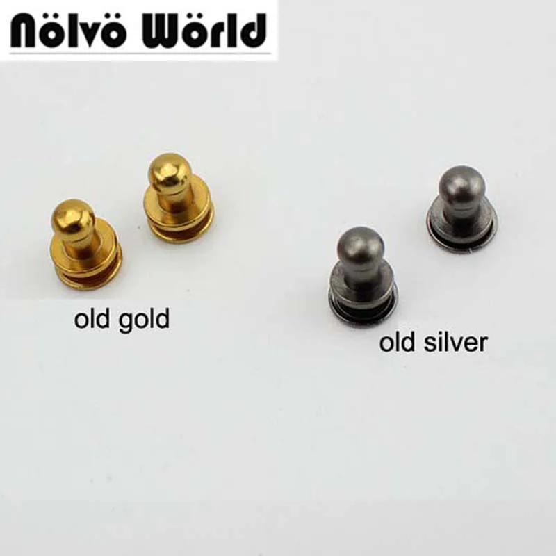 50pcs 5mm 6mm 7mm Round Head Solid Nail Leather Screw Rivet Chicago Base for DIY Bags  Copper Stud Screw