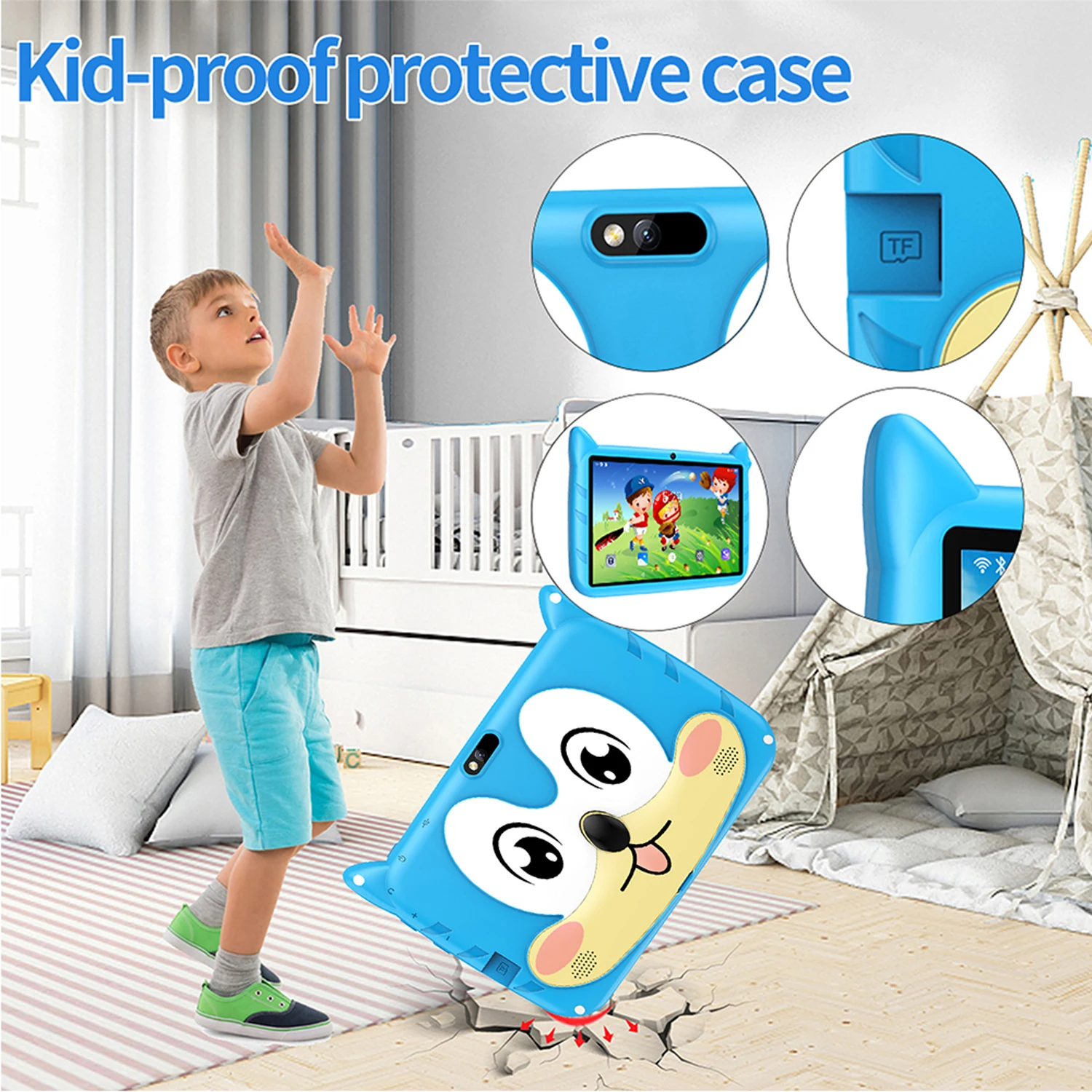 New Google 5G WiFi Kids Tablets 7 Inch Quad Core 4GB RAM 64GB ROM Cheap for Children Gift Educational Learning 4000mAh Tablet Pc