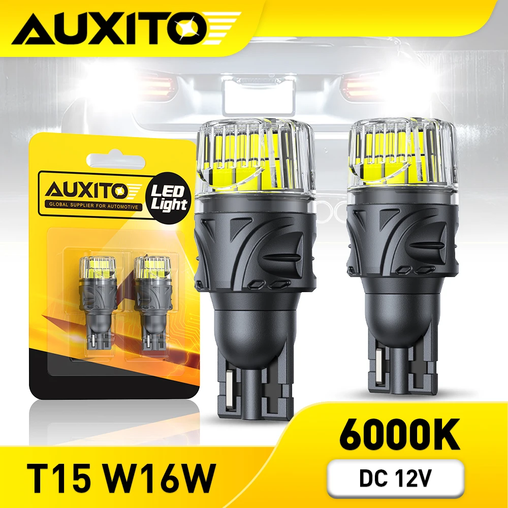 AUXITO 2Pcs Luzes de Ré LED T15 W16W Canbus Sem Erros 921 912 Lâmpada Traseira LED para Carro Luz de Ré Branco Amarelo
