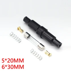 【10-5】5X20 6X30MM Glass Tube Fuse Holder Screw Type Quick Blow Plastic Shell Male Female,Spring,Crimping Terminal Safety Socket