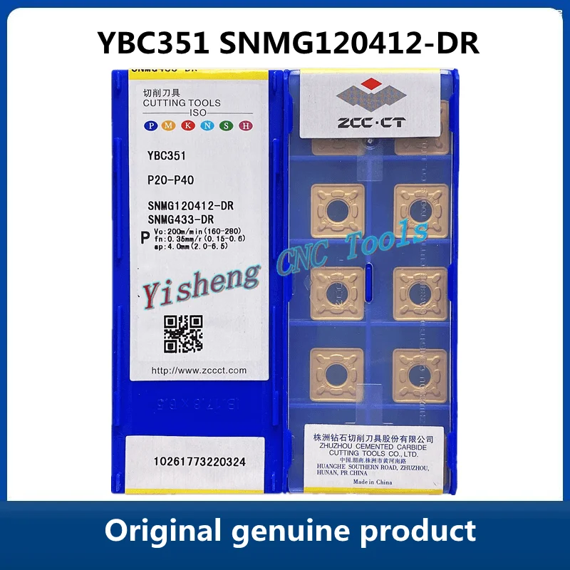 

ZCC CT General Turning Inserts SNMG series YBC252 YBD102 SNMG120412-DR YBC152 YBC351 CNC Cemented carbide and cermet inse