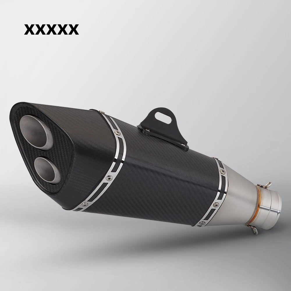 

Universal 51MM motorcycle carbon fiber exhaust pipe silencer double hole exhaust pipe stainless steel R11 R77