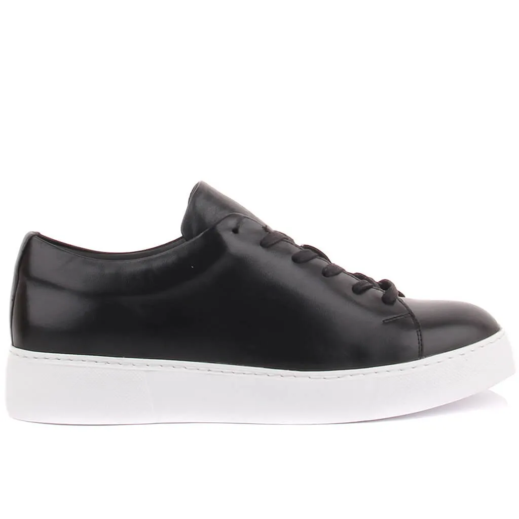 Sail-Lakers Black Leather Lace-Up Men Sneaker