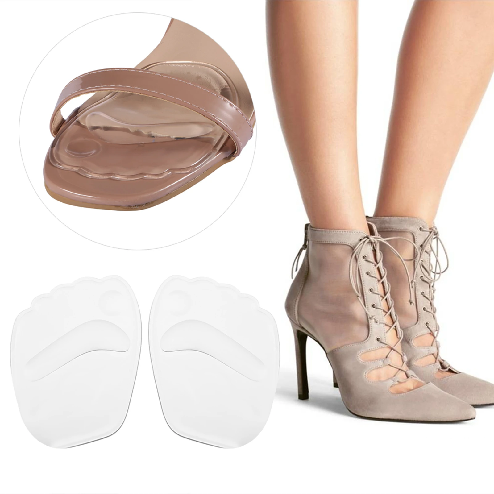 

Silicone Non Slip Forefoot Pad Elastic Silicone High Heel Shoe Insoles Cushion Shoe Forefoot Pad 2pcs Silicone Forefoot Cushion