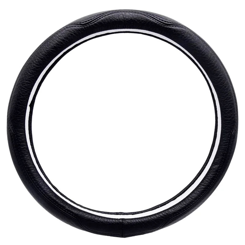 1 Pcs Universal Car Steering Wheel Cover Breathable Cover Four Seasons Anti-slip Premium High-grade Leather Steering Wheel Cover