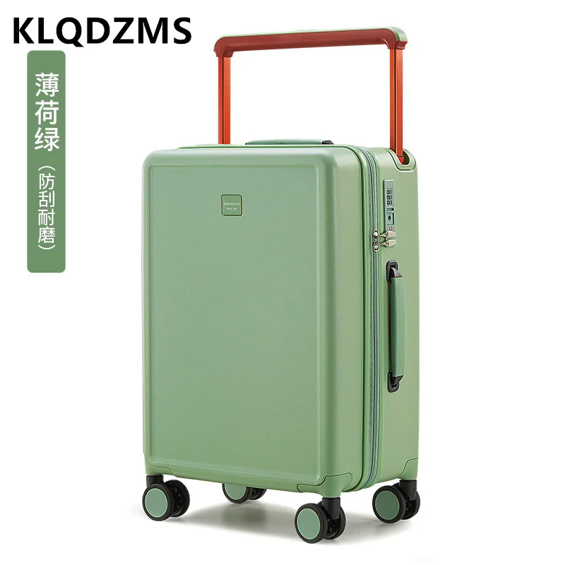 KLQDZMS-Bagagem de Cabine para Homens e Mulheres, Caixa de Embarque Universal, Moldura de Alumínio, Mala de Rolamento com Zíper, 20 polegadas, 24 polegadas, Pc, Trolley Case