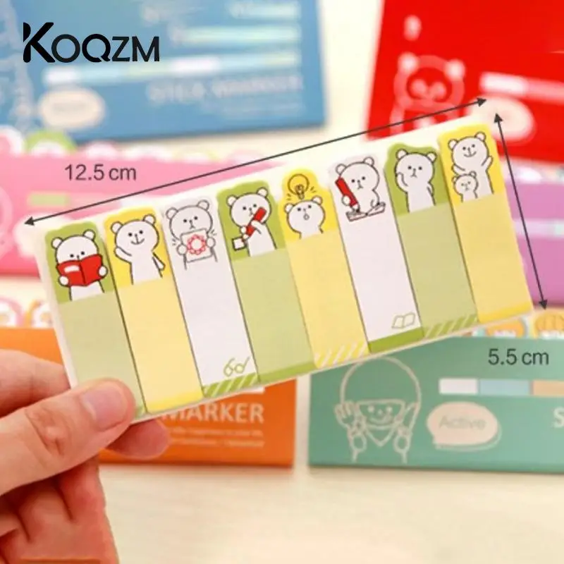 Cartoon Animals Note Paper Cute Sticky Notes Creative Bookmark Self-adhesive Note Paper School Supplies Message Sticker Repeat