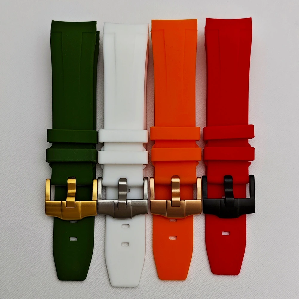 High-quality Rubber Straps Paired With Watch Case 22mm Strap Replacement Bracelet Watch Accessories Bezel Waterproof Wristband